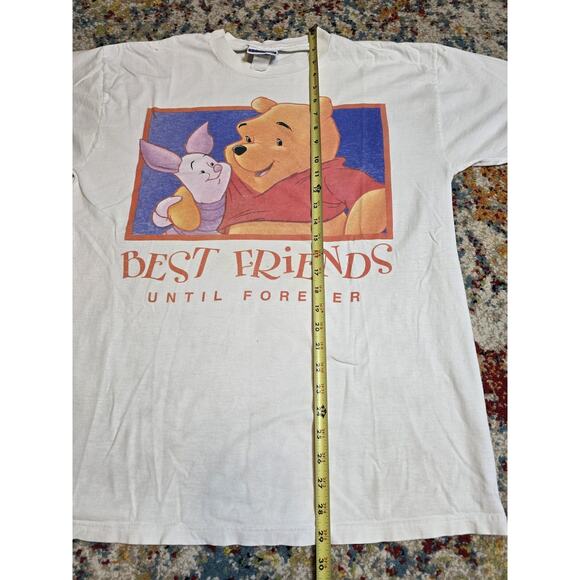 Vintage 90's Winnie The Pooh Piglet Best Friends Graphic T-Shirt Sz Large HOLES - Picture 6 of 10